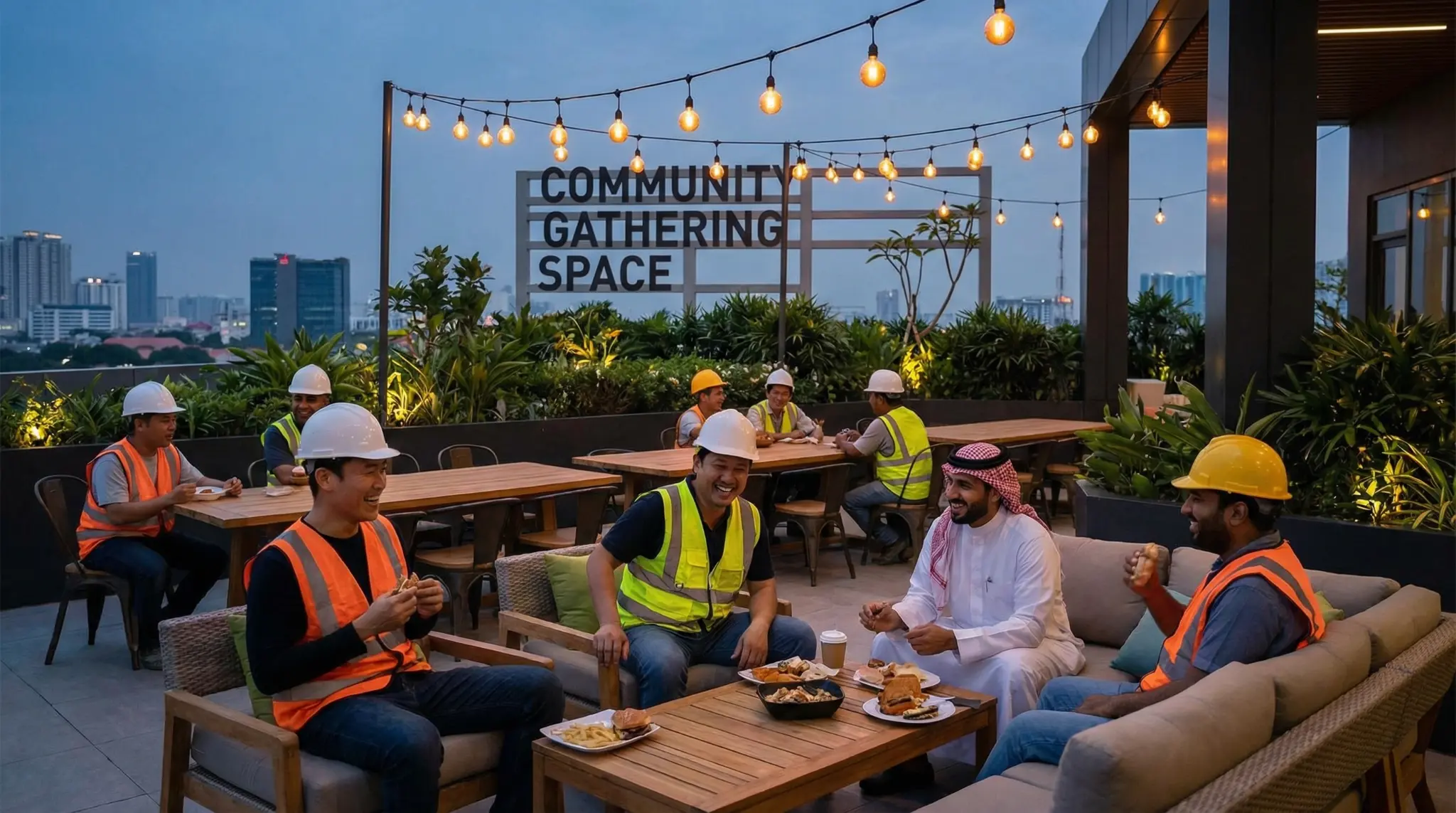 曼品吧社区聚会空间 - 工程团队室外休闲区活动